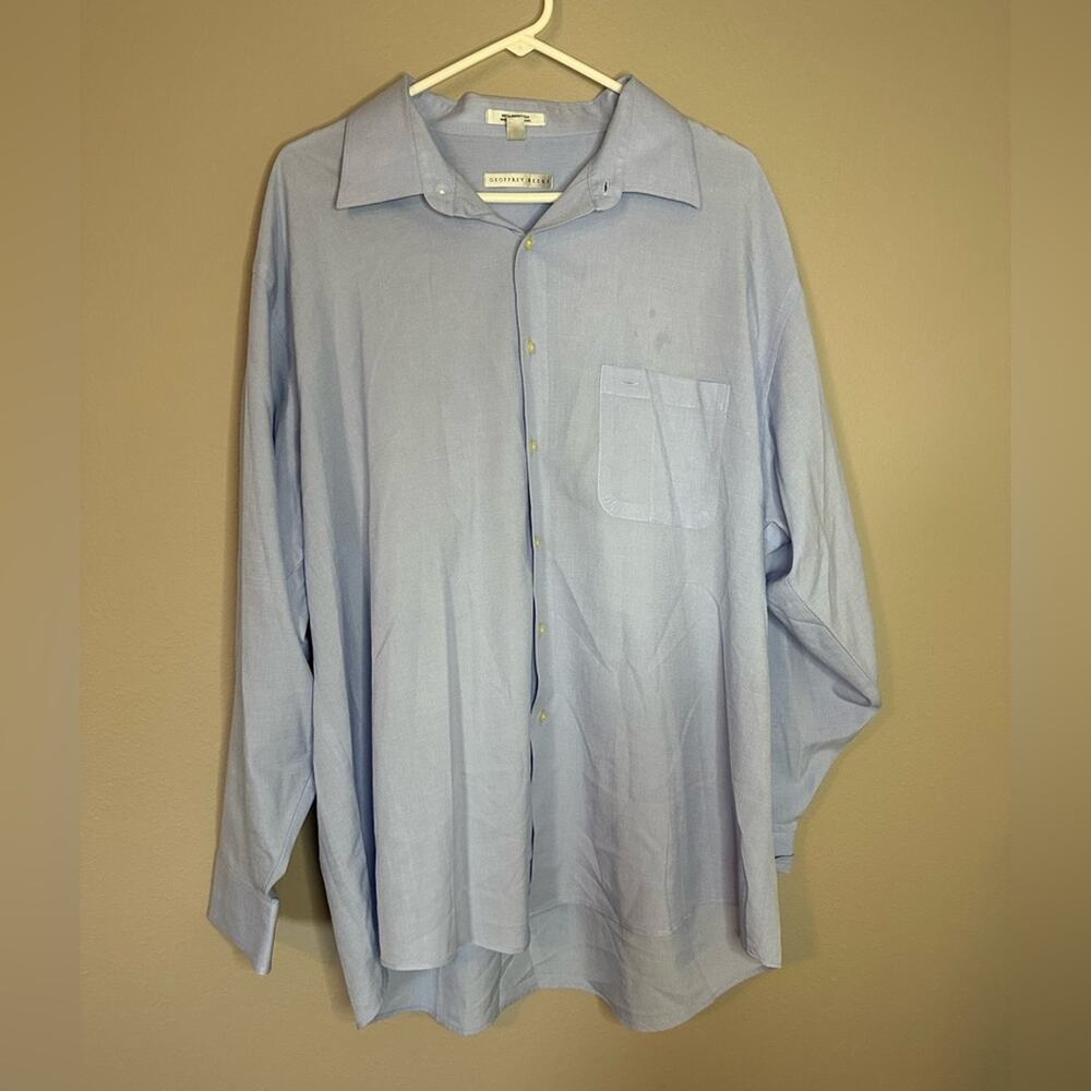Geoffrey Beene Men’s XXL Light Blue Dress Shirt Long Sleeve Button Down
